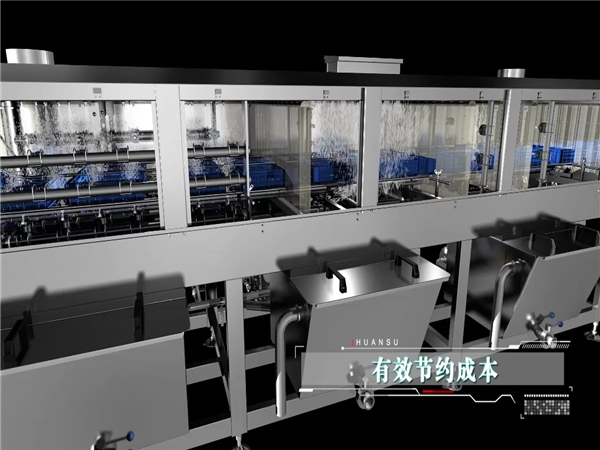 周轉(zhuǎn)箱清洗機，塑料盤清洗機，高壓噴淋洗筐機