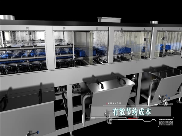 大型周轉箱清洗機，不銹鋼自動噴淋料筐清洗機，高溫殺菌清洗機